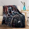 1PC Warrior, Helmet, Spear Print Adult Children Warm Blankets Home Travel Car Soft Comfortable Suitable for All Seasons