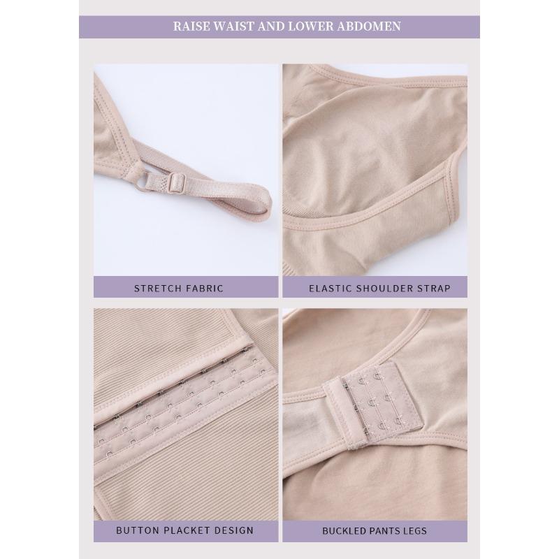 Double-button, Waist-cinching, Strapless Shapewear Bodysuit; Bust-lifting, Waist-cinching, Butt-lifting Shapewear; Form-fitting Strapless Lingerie