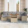 Ensemble de Canapé de Jardin vidaXL 8 Pièces avec Coussins en Rotin Poly Beige, Canapé de Jardin 2 Places vidaXL 3359948