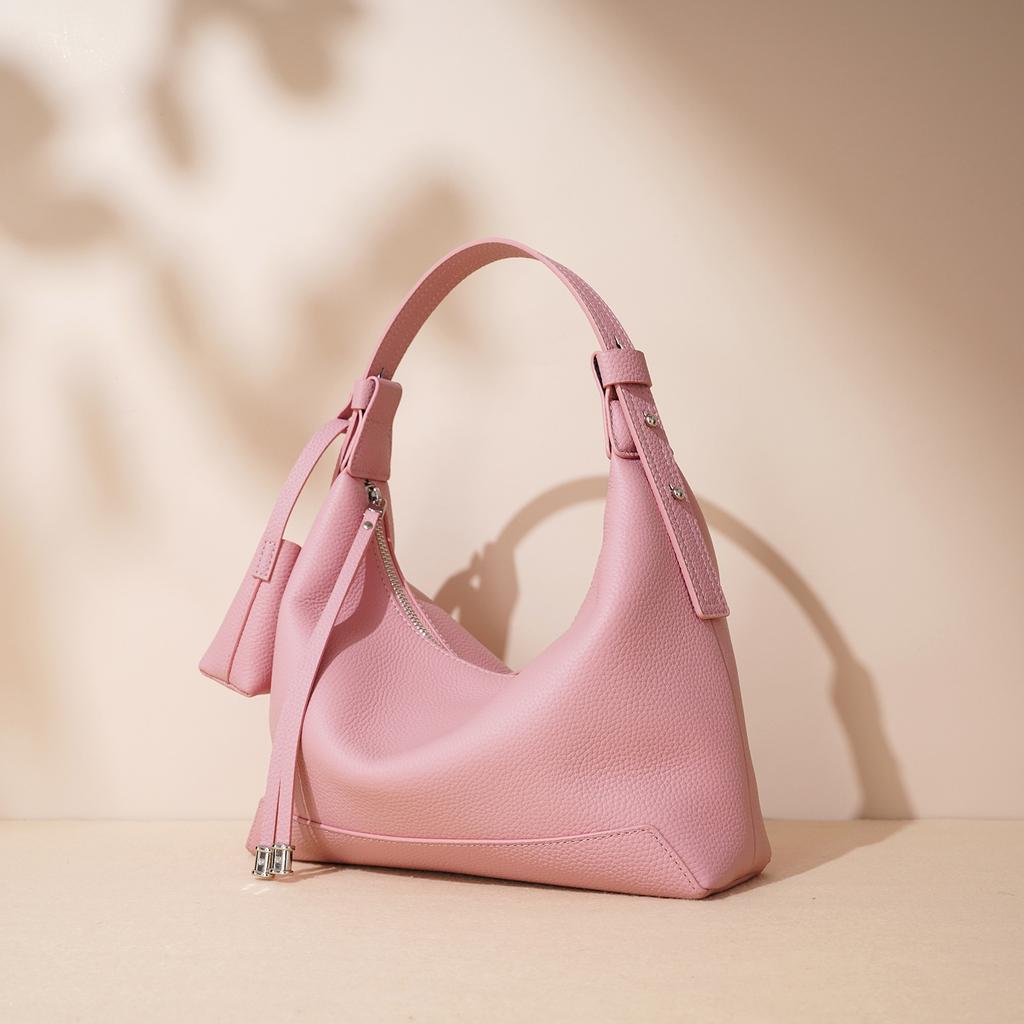 2025 new women's bag, lunch box bag, niche underarm bag, high-end leather shoulder bag, messenger bag, kite bag series