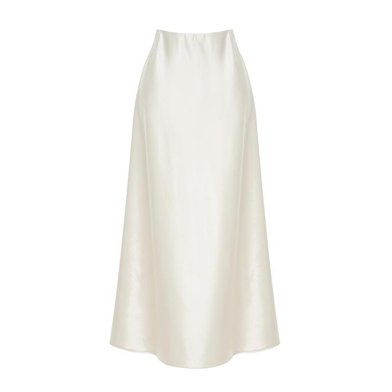 TVIEW Hidden Elastic Waist Silky Long Skirt_V6A-Csk003