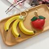 New Cute Banana Peach Shape Bag Pendant Personality Design Fruit Keychain Pendant Fashion High Quality Pu Versatile Pendant Gift
