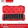 Delixi Electric Wrench Socket Set: Extended Air Gun Hex Bit for Auto Repair.