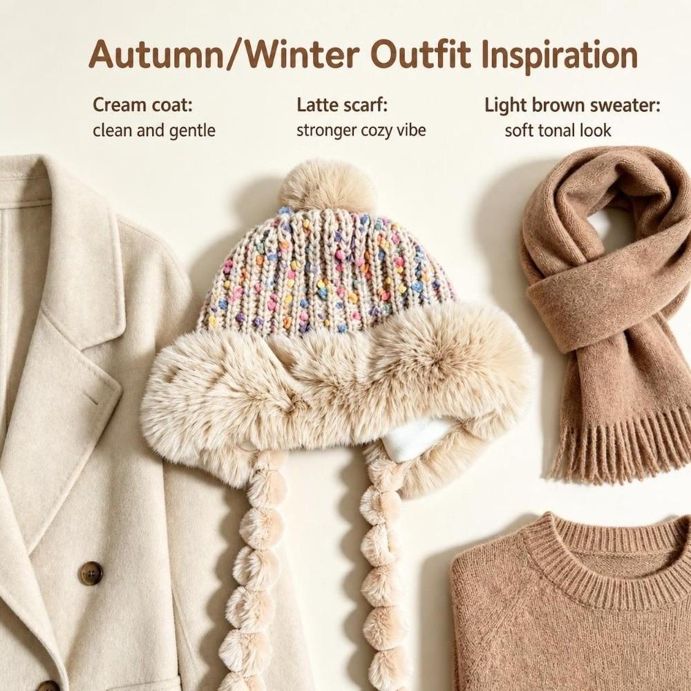 Fleece Lined Stretchy Knitted Hat Soft Ear Protection Hat Fashion Colored Beans Beanie Cap Outdoor