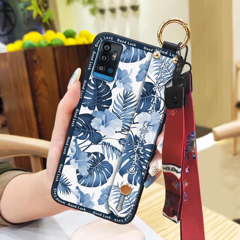 Schutzhülle im chinesischen Stil für ZTE Blade A71 Handschlaufe Armband Stoßfestes Silikon Wasserdicht Anti-Stoß