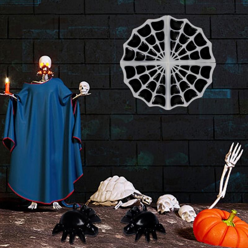 Glossy Silicone Spiders Web Mold Wall-mounted Halloween Stereo Mold DIY Ornaments Pendant Epoxy Resin Crafting Molds