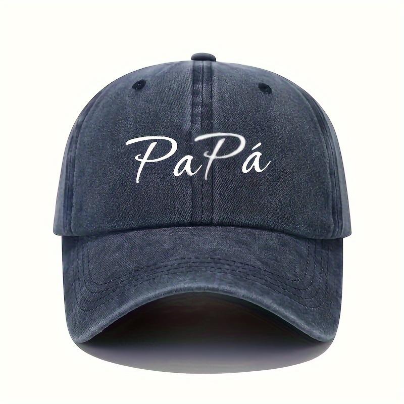 PaPa Printed Baseball Cap  Vintage Washed Black Adjustable Breathable Dad Hat for All Seasons Golf Cap for Men  Women