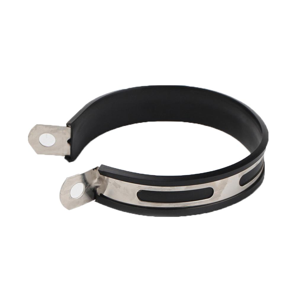10cm/11cm RoundStainless Steel & Carbon Finer Motorcycle Exhaust Clamp Muffler Supporting Bracket Mount Clamp Strap