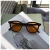 Retro Black Frame Brown Sunglasses: Trendy UV-Protective Eyewear for Women & Men