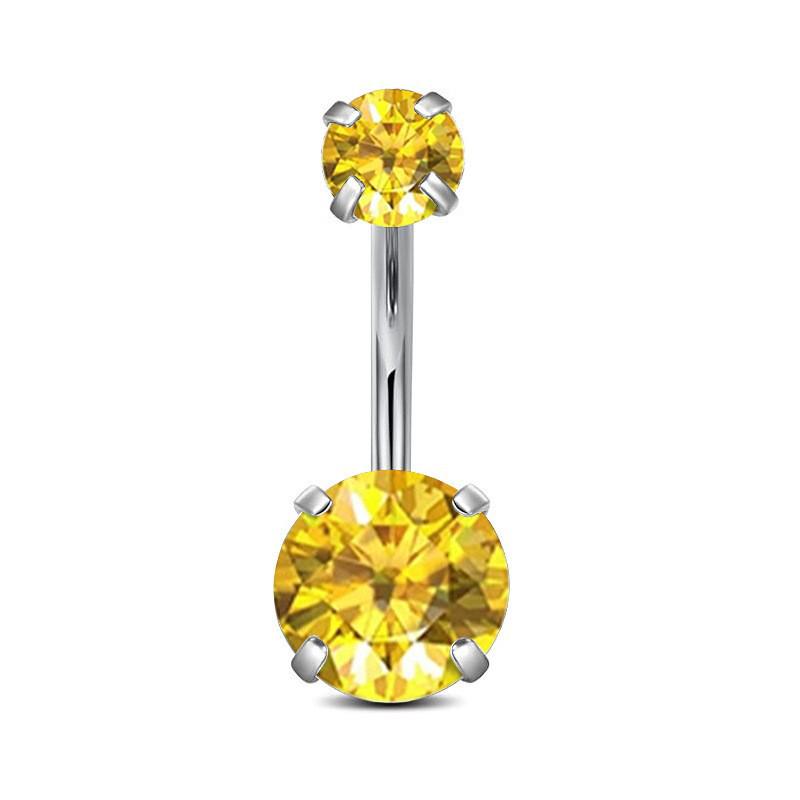 Titanová slitina G23 Dvojitý kroužek na pupík