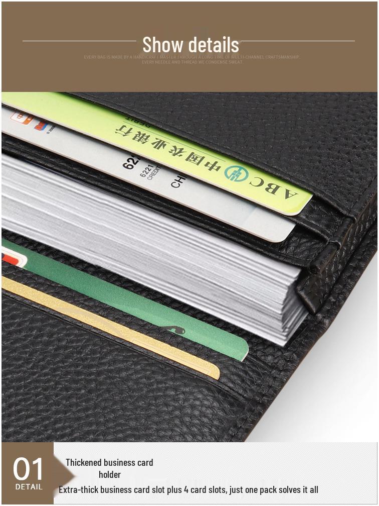 Visitenkartenetui für Herren aus echtem Leder - Geschenk mit Rindsleder in Lychee-Narbenoptik