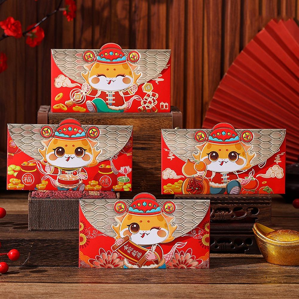 4pcs Traditional New Year Money Pocket Hongbao Gifts Packing Bags Spring Festival Supplies