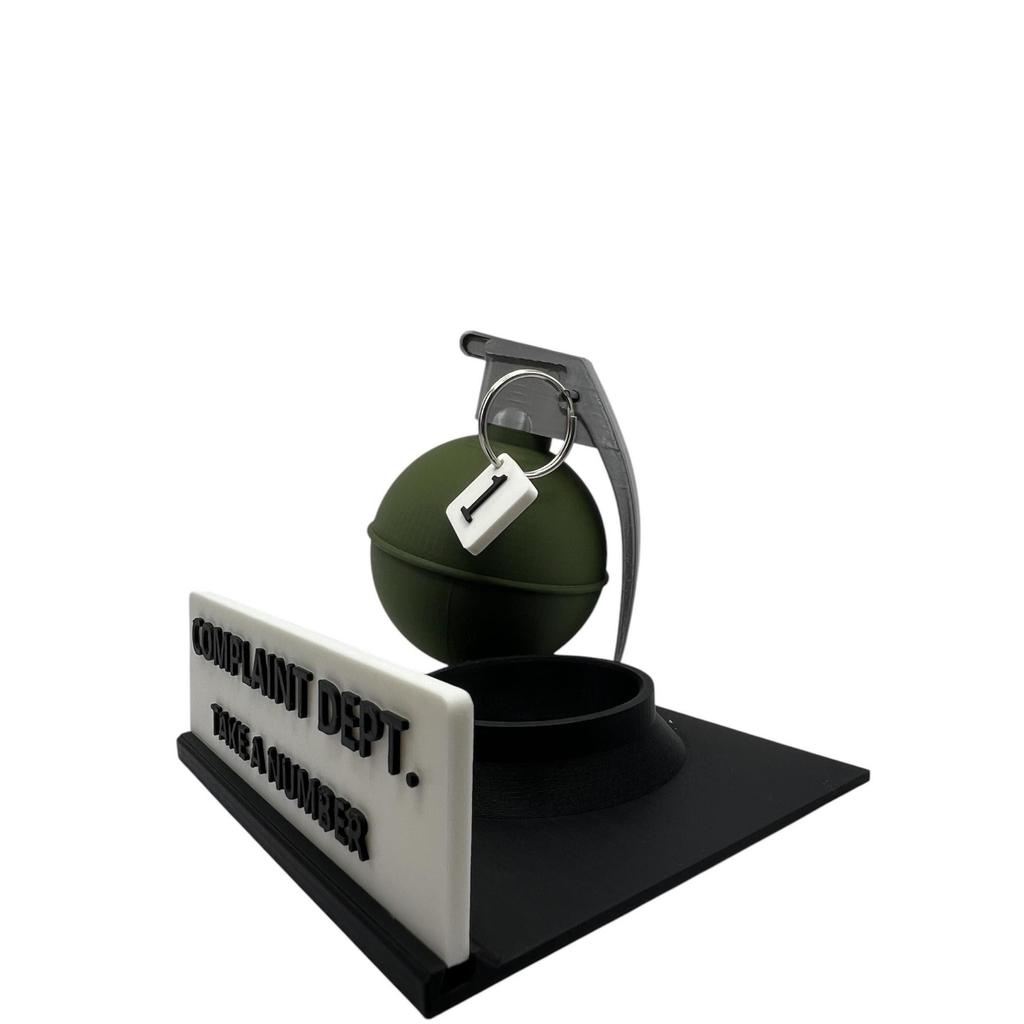 1Pc Complaint Department Hand Grenade Desktop Logo Decorative Resin Ornaments, Suitable for Home Desktop Party Holiday Decorations