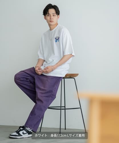 IMPROMES Casual SIDEWAYSTANCE Art Butterfly Short Sleeve T-Shirt, Men's, White