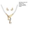 1 Set Braut Schmuck Faux Perlen für Damen Perlen Halskette und Ohrringe Elegante Strass Halskette für Party Verlobung Brautparty