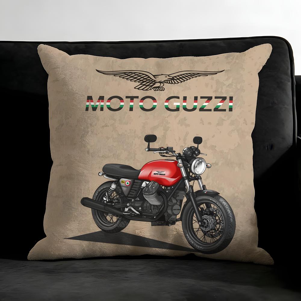 M-Moto Guzzii Logo Cushion Cover Pillowcase Ultra Soft Skin Friendly Fabric Cloud Like Comfort & Concealed Zipper