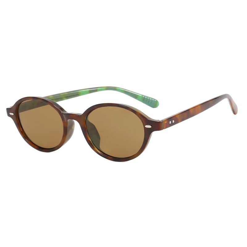 Retro Small Oval Sunglasses Women Men Rivets Shades Fashion Eyewear Luxury Sun Glasses UV400 Brand Oculus Female Gafas