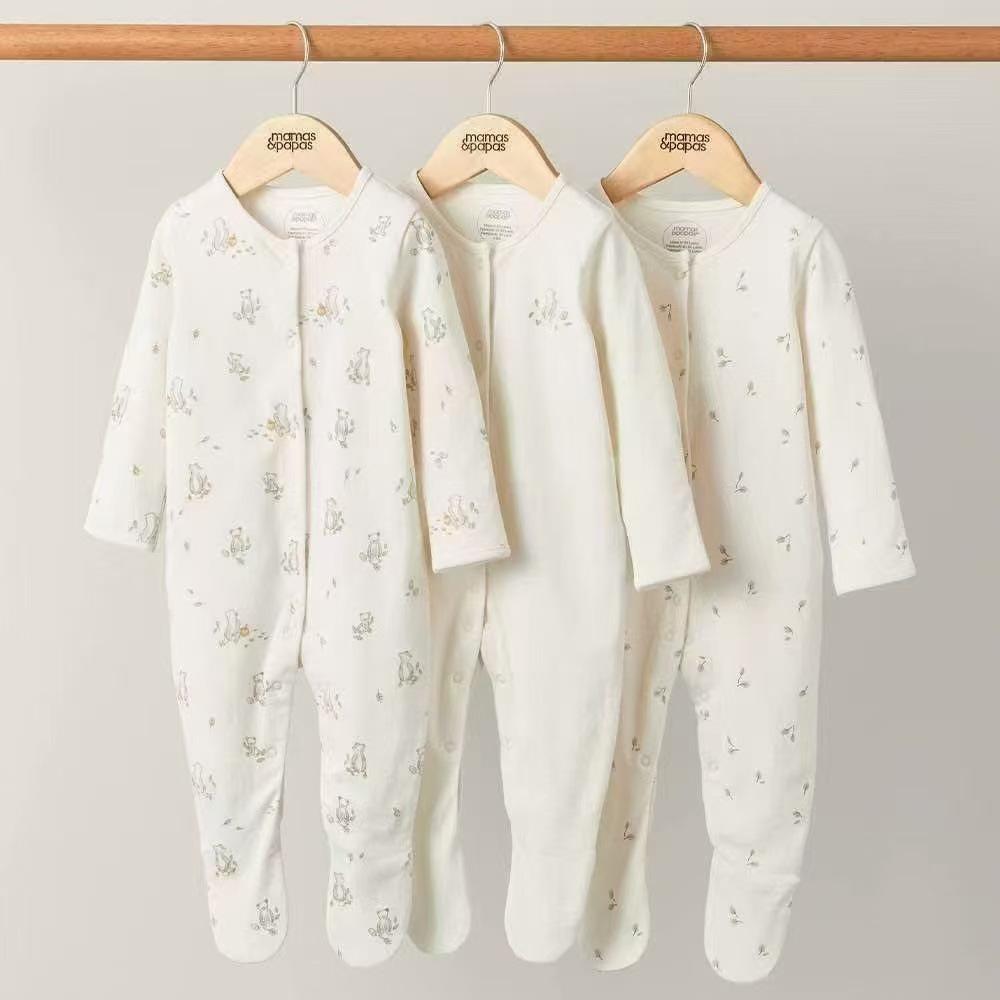 Spring & Autumn Baby Jumpsuit: Foot-Covering, Cotton Romper Pajamas for Newborn Boys & Girls