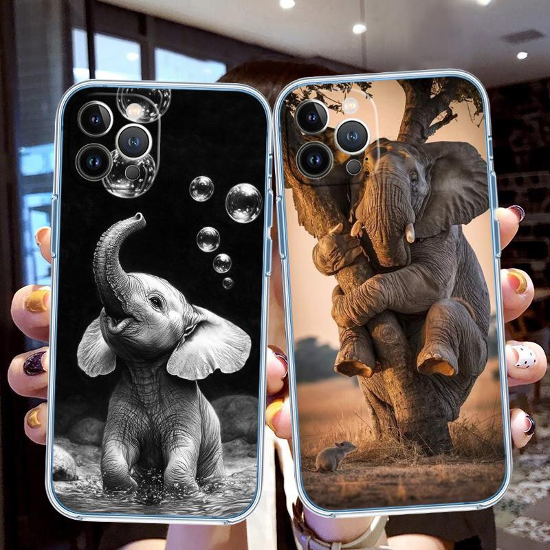 PP2 Animal Elephant Soft Shell Transparent Phone Case for Motorola Moto G7 G8 G9 G84 G85 G73 G24 G15 Z2 Play Power Plus