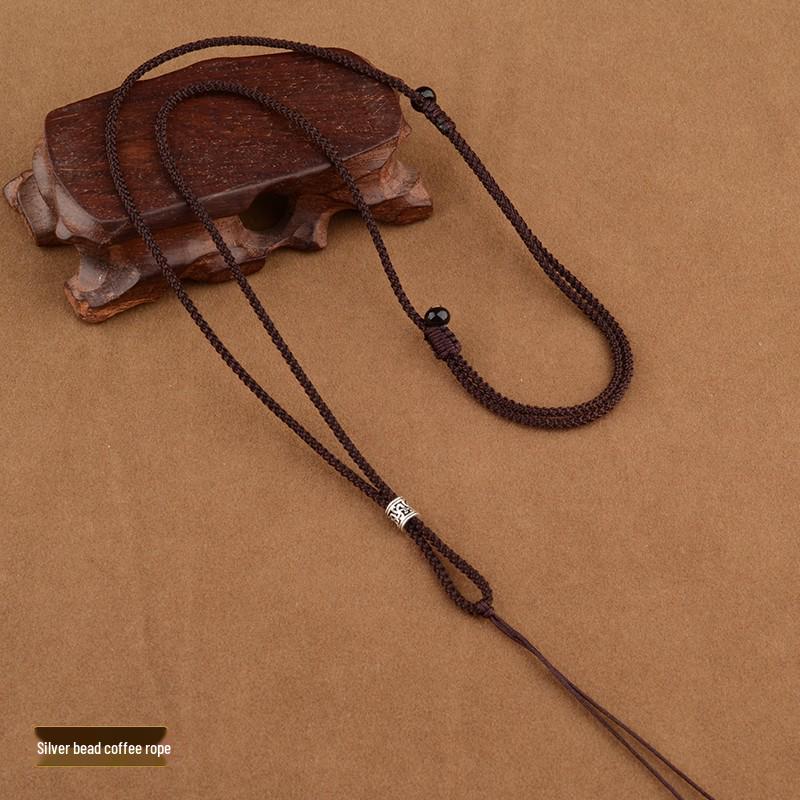 High-Grade Woven Necklace Rope for Men and Women - Versatile Style Ring and Jade Pendant Accessory