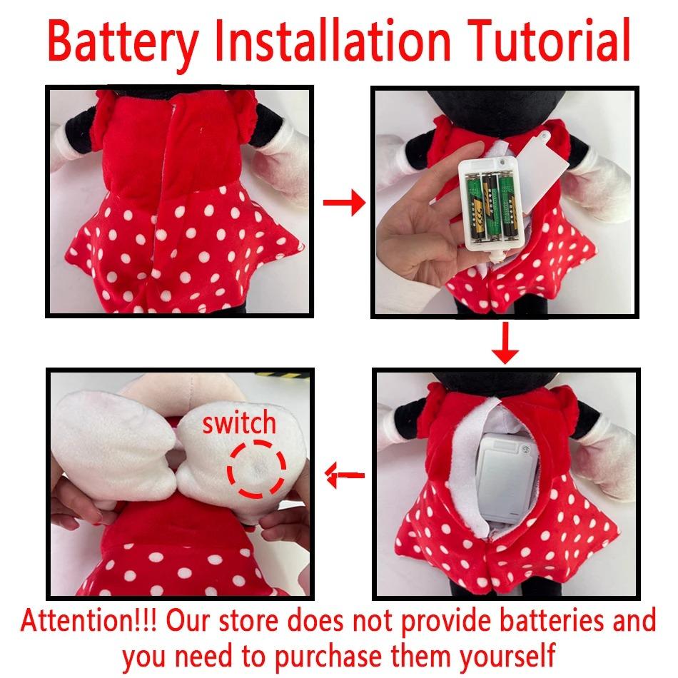 New  Hot  Mickey&Minnie Plush Doll Breath Child Peluche Soothes Toy Anime Baby Music Light Sleep Toys Kid Gifts