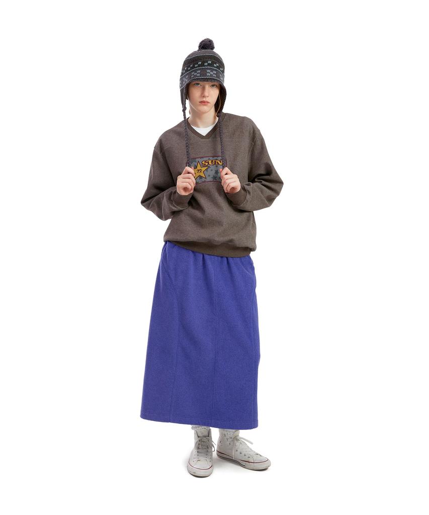 Sseonleobeutueo Fleece Long Skirt Blue