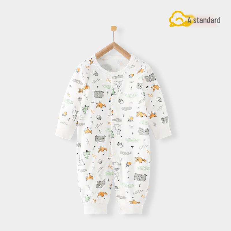 Autumn Newborn Pure Cotton Rompers: Air Conditioning Monk Clothes for Spring, Summer, and Fall