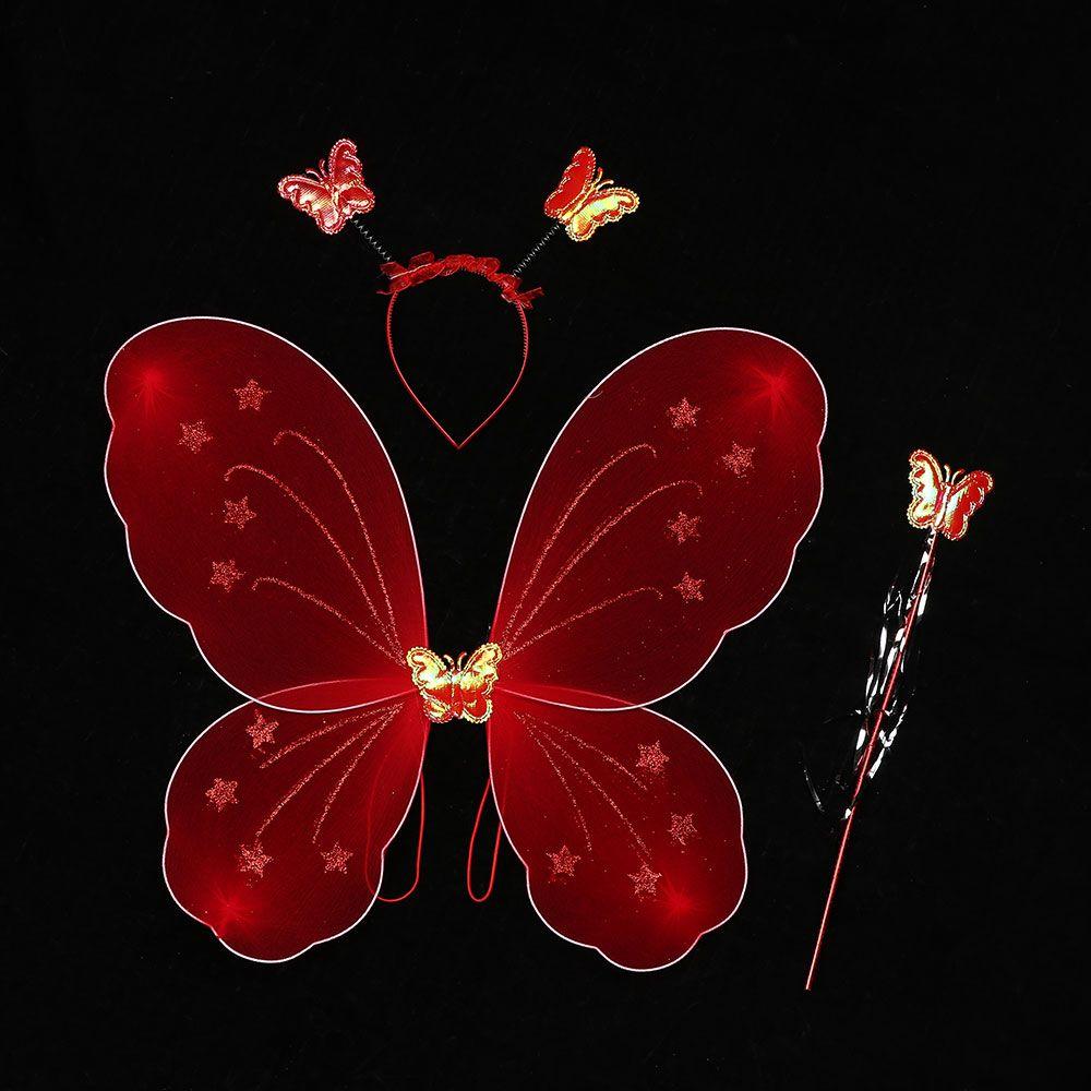 Butterfly Fairy Wings and Wand Princess Hair Hoop Set Girls Fancy Dress Dressing Up Ladies Party Decor