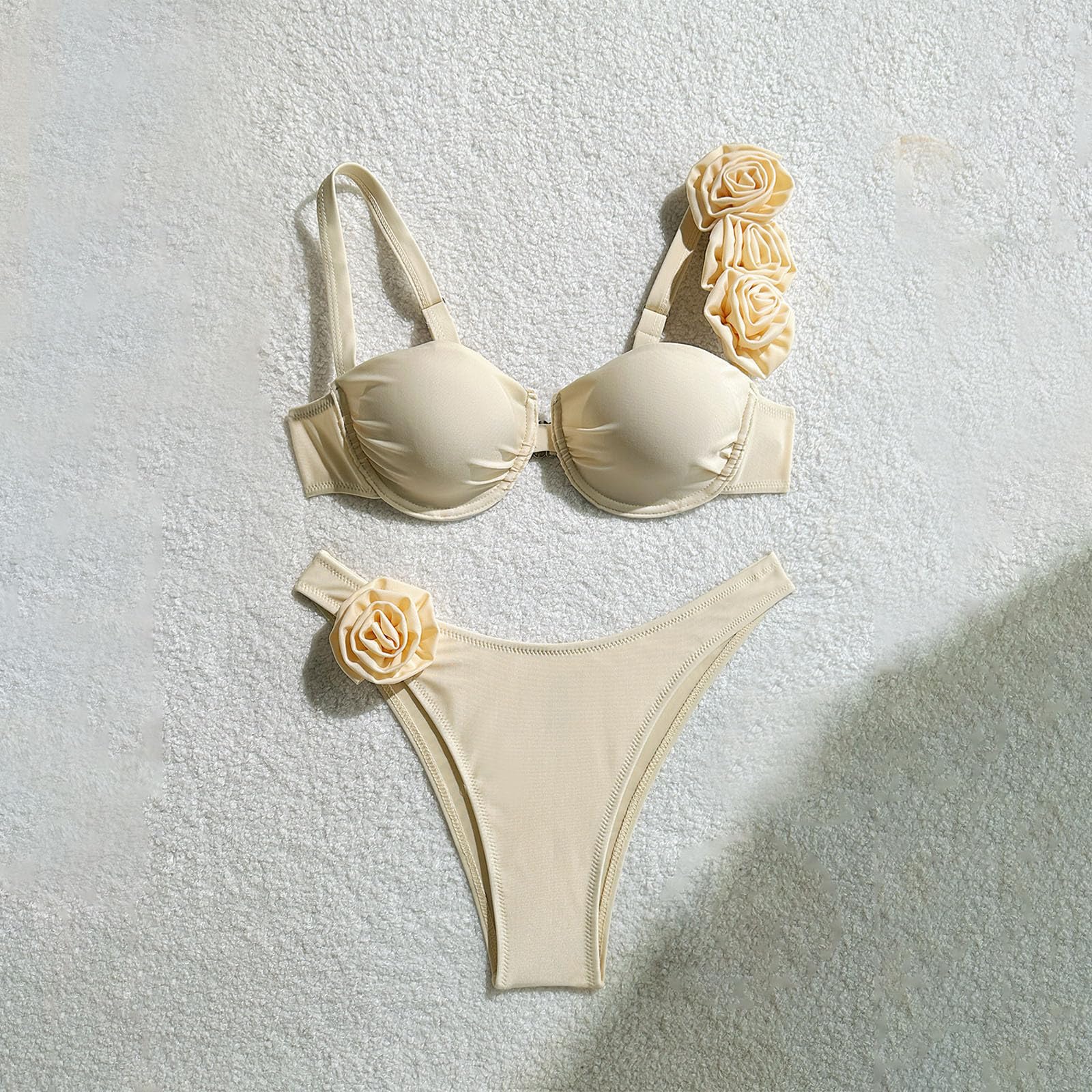 

Женский повседневный купальник из двух частей L бежевый