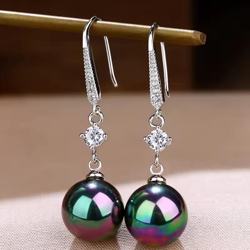 Elegante Zirkon-Perlen-Ohrhaken Minimalistischer Luxus Pendlerohrringe Schicker Einfacher Modeschmuck Für Frauen Tägliches Tragen