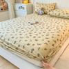 Small Fresh Floral Pattern,100% Cotton,Fitted Sheet With Deep Pocket 160x200,No Pillowcase,Soft Breathable,133x72 Fabric