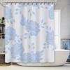 Rideau de douche floral bleu Ensemble de décoration de salle de bain 180X240cm Serviette de bain blanc bleu Matériau PE Tissu imperméable Designs personnalisables