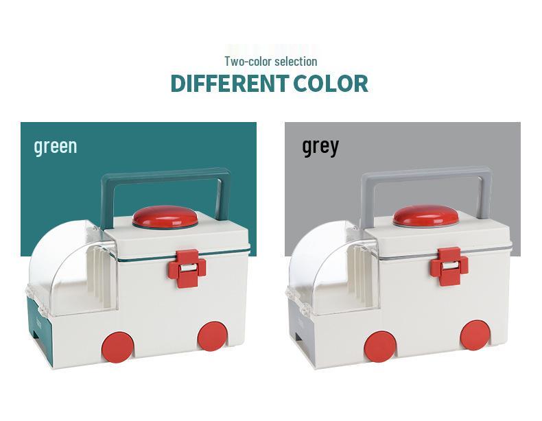 Large Portable Plastic Medicine Storage Box for Household Use