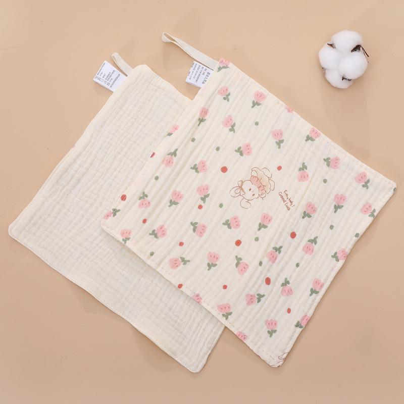 Baby Four-Layer Crepe Cotton Handkerchief - Printed Gauze Towel for Children