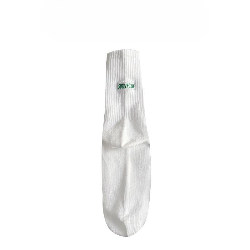 Men Spring Summer New Style All Purpose Color Embroidery Basketball Sports Tube Cotton Socks