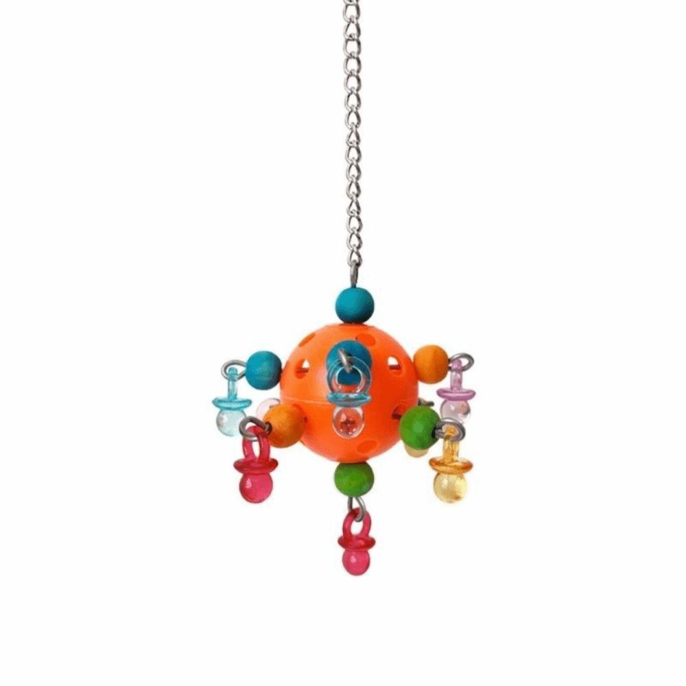 Hanging Bead Cage Hanging Toy Colorful Pet Bird Bites Toy Durable Parrots Chew Swing for Parrots A