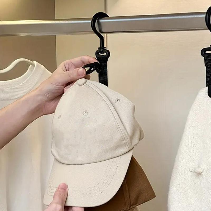 Wardrobe Hat Rack Hanging Rope Hat Storage Clips Hat Organizer Display For Baseball Caps Hat Hanger For Closet Door And Bedroom
