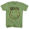 Nirvana - Kurt Cobain-Umgekehrter Smiley - Grünes T-Shirt