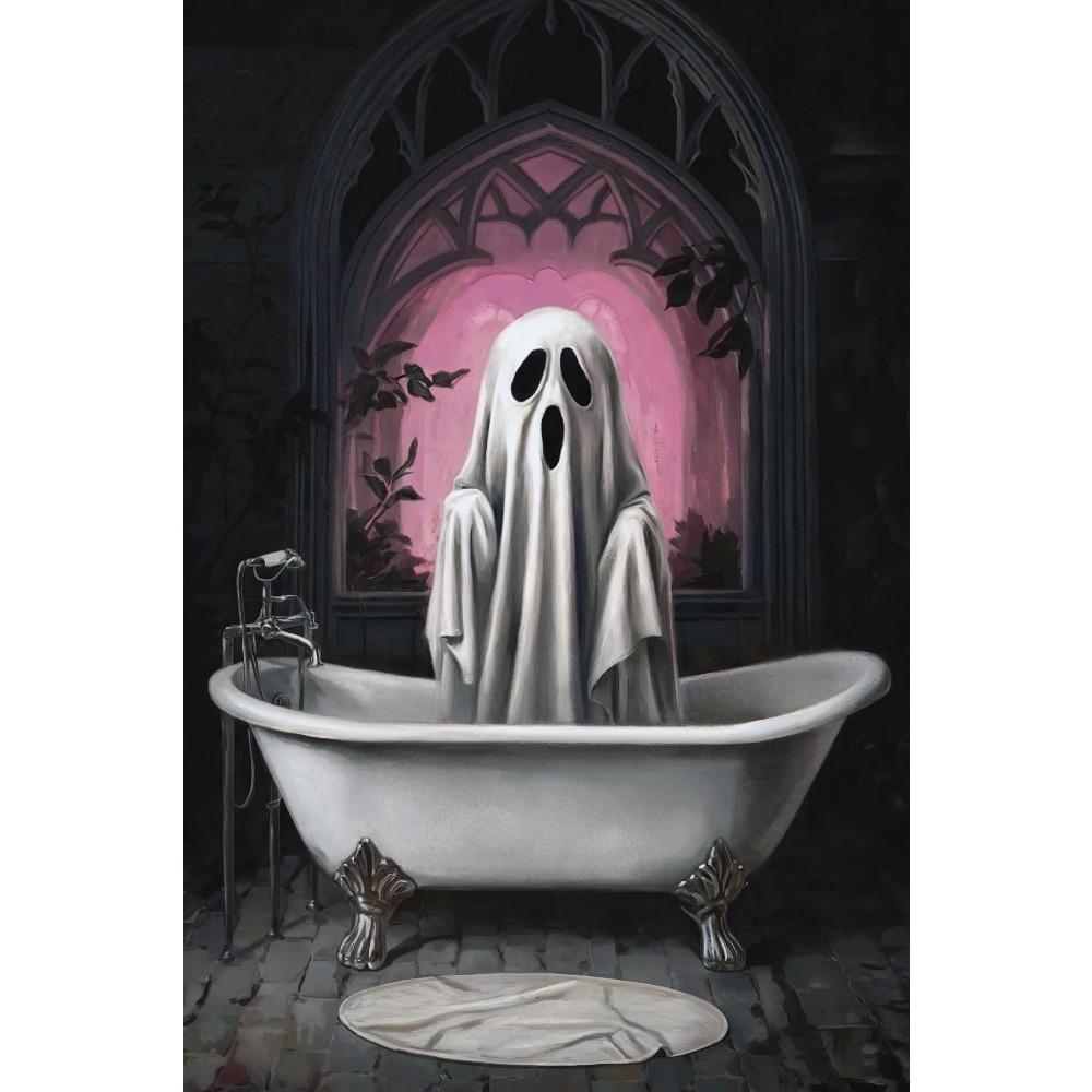 Dark Vintage Witch Halloween Posters Haunted House Pumpkin Girl Creepy Mansion Canvas Painting Wall Art Pictures Home Room Decor