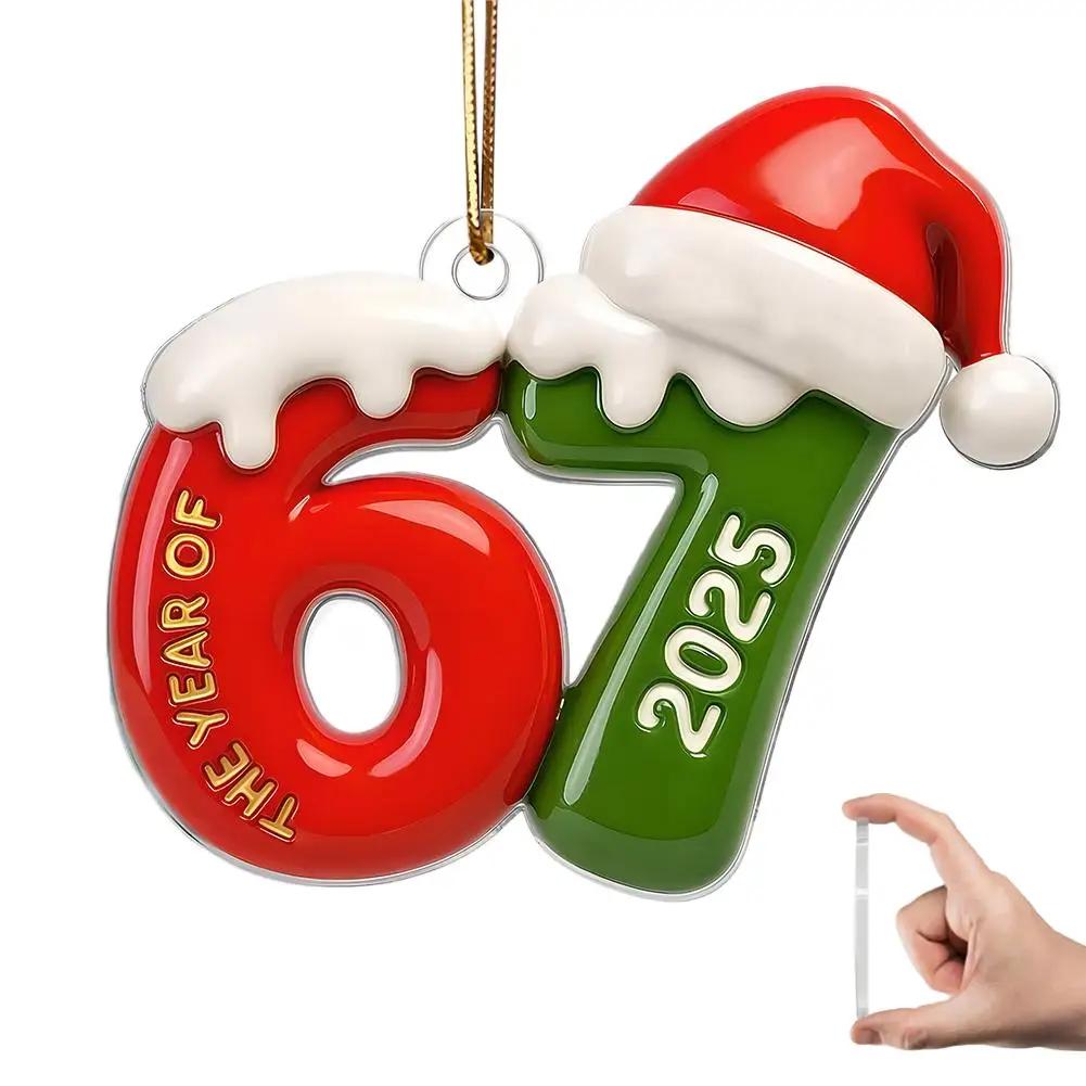 

Double-sided 2D Printed 67 Christmas Decorations Fun Acrylic Festive Ornaments Gift Tags Suitable For Christmas Tree Home D M5T4