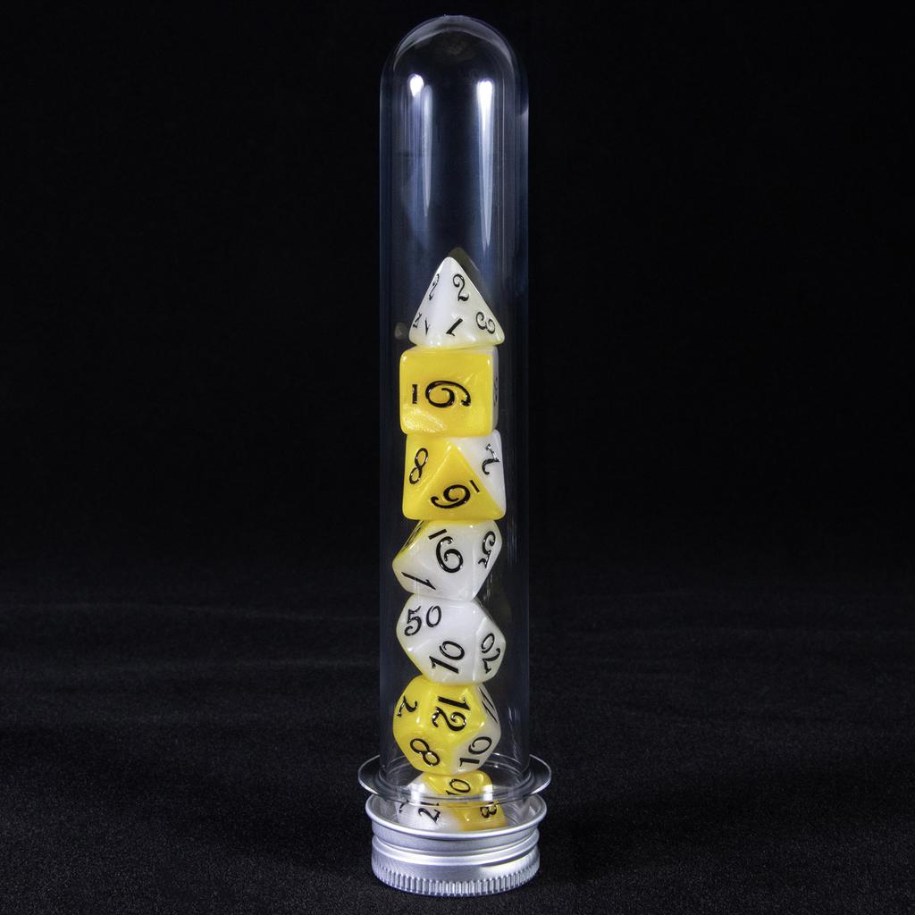 DND Dice Set 7pcs Splic Colors Polyhedral Game Dice with Tube for Entertainment Funny Party Board Games