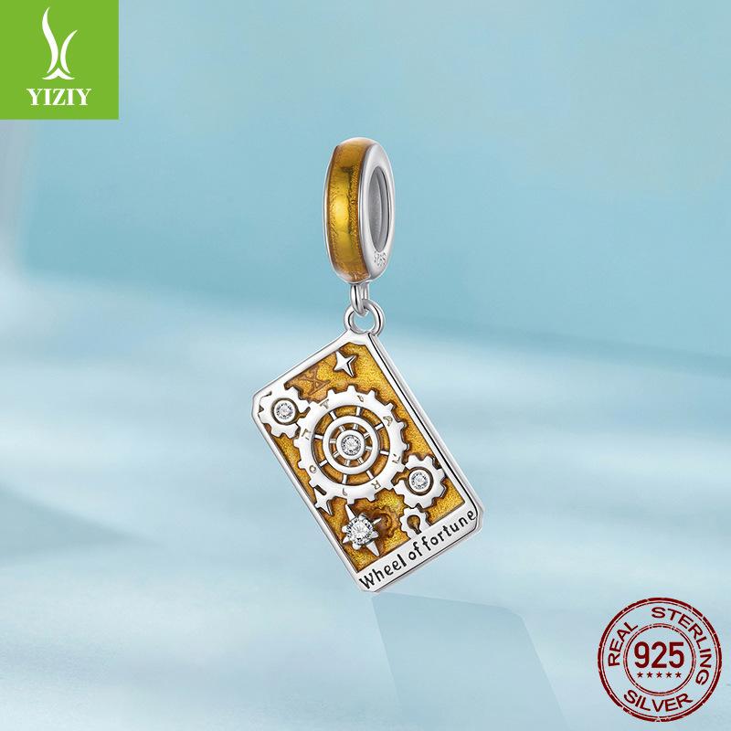 Tarot Wheel Of Fortune Diy Pendant Xiaohongshu Explosive S925 Sterling Silver Lucky Beads