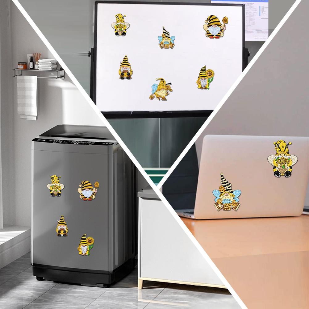 6Pcs Acrylic Snowflake Diamond Art Fridge Magnet Diamond Art Magnets Decals Diamond Painting Fridge Magnet for Car Mailbox Decor