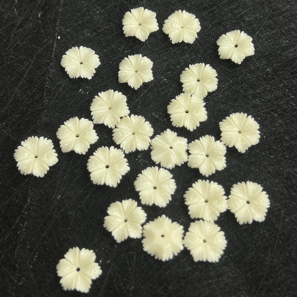 30Pcs, Artificial Coral Loose Beads With Hole, 12mm, Fashion Handmade Flower Beads for Jewelry Making DIY Necklace Accessories, Mother's Day Gifts