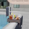 3-in-1 Adjustable Cup Holder Phone Holder for Outdoor Inflatable Pools/Spas, Hot Tub Caddy Drink Tray, Must Have Pool Accessory
