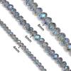 4/6/8mm Faceted Crystal Beads Transparent Blue Rondelle Glass Loose Beads for Jewelry Making DIY Bracelets Necklace Accessories