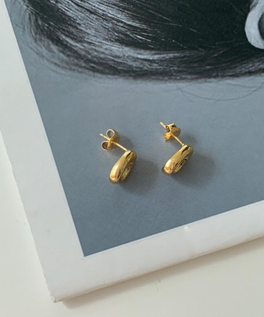 Alleun Silver 925 Pebble Bold Daily Earrings