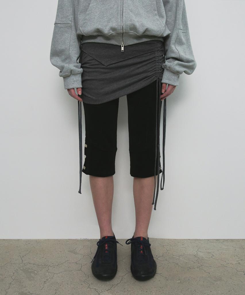 Saendeulig Layered String Mini Skirt_Charcoal