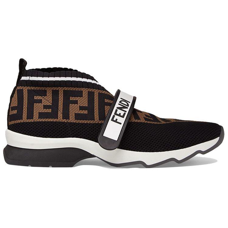 Fendi Women's FF Motif Rockoko Sneaker 'Black Brown' 8E6701A5JFF14ZV