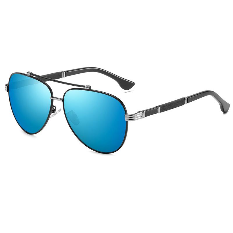 Large Frame Sunglasses Aviator Polarized Sunglasses Men'S Driving Anti-Uv Box-Loaded Leg Glasses